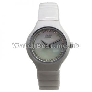 Beautiful Female 27MM Quartz Movements Rado True Replica Watches With Ceramic Cases And White Dials