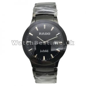 Durable 40MM Black Ceramic Bracelets Rado True Copy Watches For Men With Black Dials