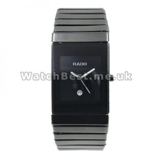 Unique Exquisite 40MM Black Dials Rado Overall Ceramica Fake Watches For Men With Date Display