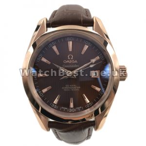 Graceful Male Coffer Dials And Rose Gold Steel Cases Omega Seamaster Aqua Terra Fake Watches Online
