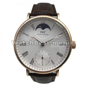 Popular Quartz Movements IWC Portofino Manual Copy Watches With Rose Gold Steel Cases For Men Sale