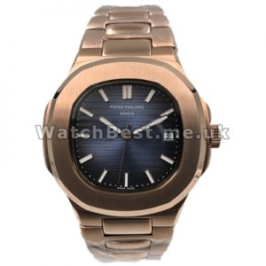 Swiss Automatic Movements 40MM Patek Philippe Nautilus Replica Watches For Men With Rose Gold Steel Cases