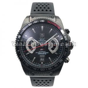 New Creative Tag Heuer Grand Carrera Fake Watches For Men With Black Steel Cases And Black Dials