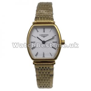 Delicate Longines Evidenza Fake Watches For Women With White Dials And Gold Steel Cases Sale