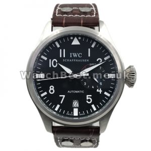 Sturdy Male Steel Cases And Black Dials IWC Pilots Fake Watches Online Sales