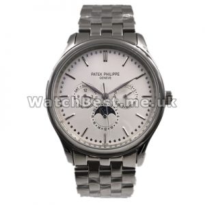 40MM Functional White Dials Automatic Swiss Patek Philippe Complicated Fake Watches For Men