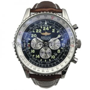 Silver Steel Cases And Arabic Numerals Male Fake Breitling Navitimer Watches With Black Dials Online