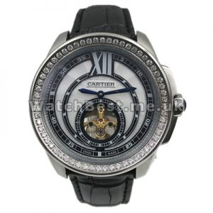 Luxury Male 43MM Automatic Replica Calibre De Cartier Watches With Steel Cases Set Auger