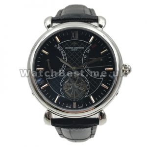 Complex Male Steel Cases Replica Vacheron Constantin Tourbillon Watches Sales With Black Dials
