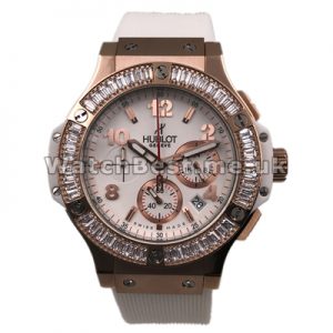 Pure White Straps 38MM Copy Hublot Big Bang Watches For Ladies With White Dials Sales