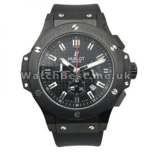 Cool 44MM Quartz Movements Hublot Big Bang Fake Watches For Men With Black Dials