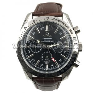 Hale Black Dials Male Replica Omega Speedmaster GMT Watches Online With Steel Cases