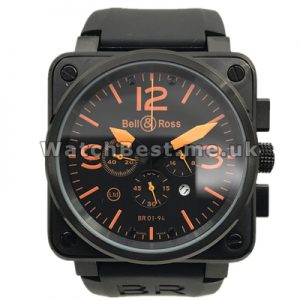 Durable Black Steel Bell  Ross BR 01-94 Fake Watches For Men With Black Dials