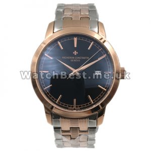Fashionable 40MM Male Vacheron Constantin Malte Fake Watches With Rose Gold  Steel Cases
