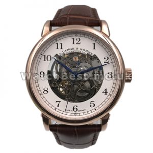 Special Male Automatic Movements Replica A.Lange  Sohne Skeleton Watches With Rose Gold Steel Cases