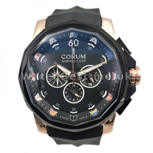 Unique Swiss Quartz Movements Male Corum Admiral's Cup Replica Watches With Rose Gold  Black Steel Cases
