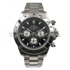 Cool 40MM Swiss Quartz Movements Rolex Daytona Fake Watches With Black Dials Sales