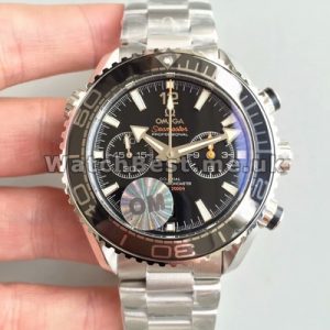 45.5MM Black Dials Omega Planet Ocean Fake Automatic Male Watches