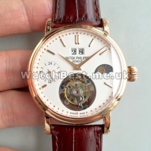 Manual-winding Brown Straps Patek Philippe Tourbillon Fake 42MM Male Watches